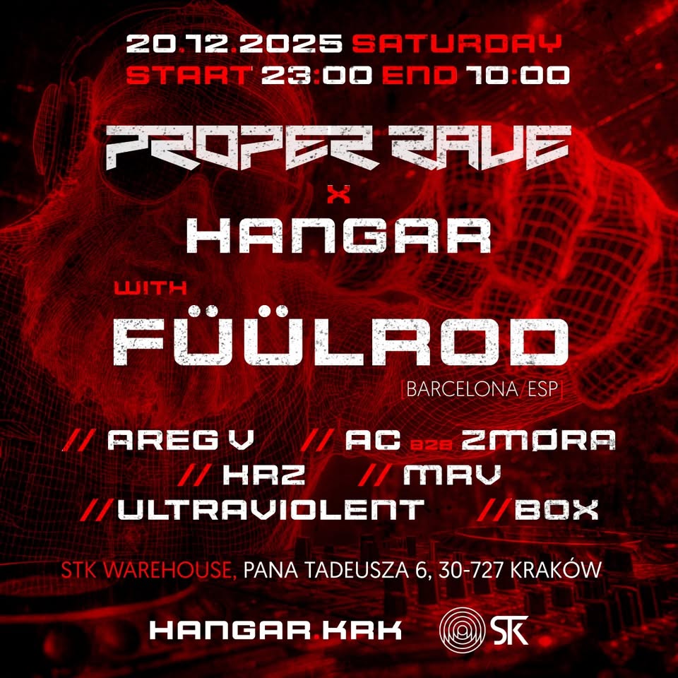 PROPER RAVE x HANGAR w. FÜÜLROD (BCN/ES) Cover Photo