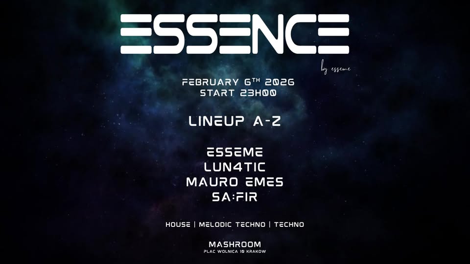ESSENCE @ Mashroom | 06/02/2025 | Melodic Techno | House | Techno Cover Photo