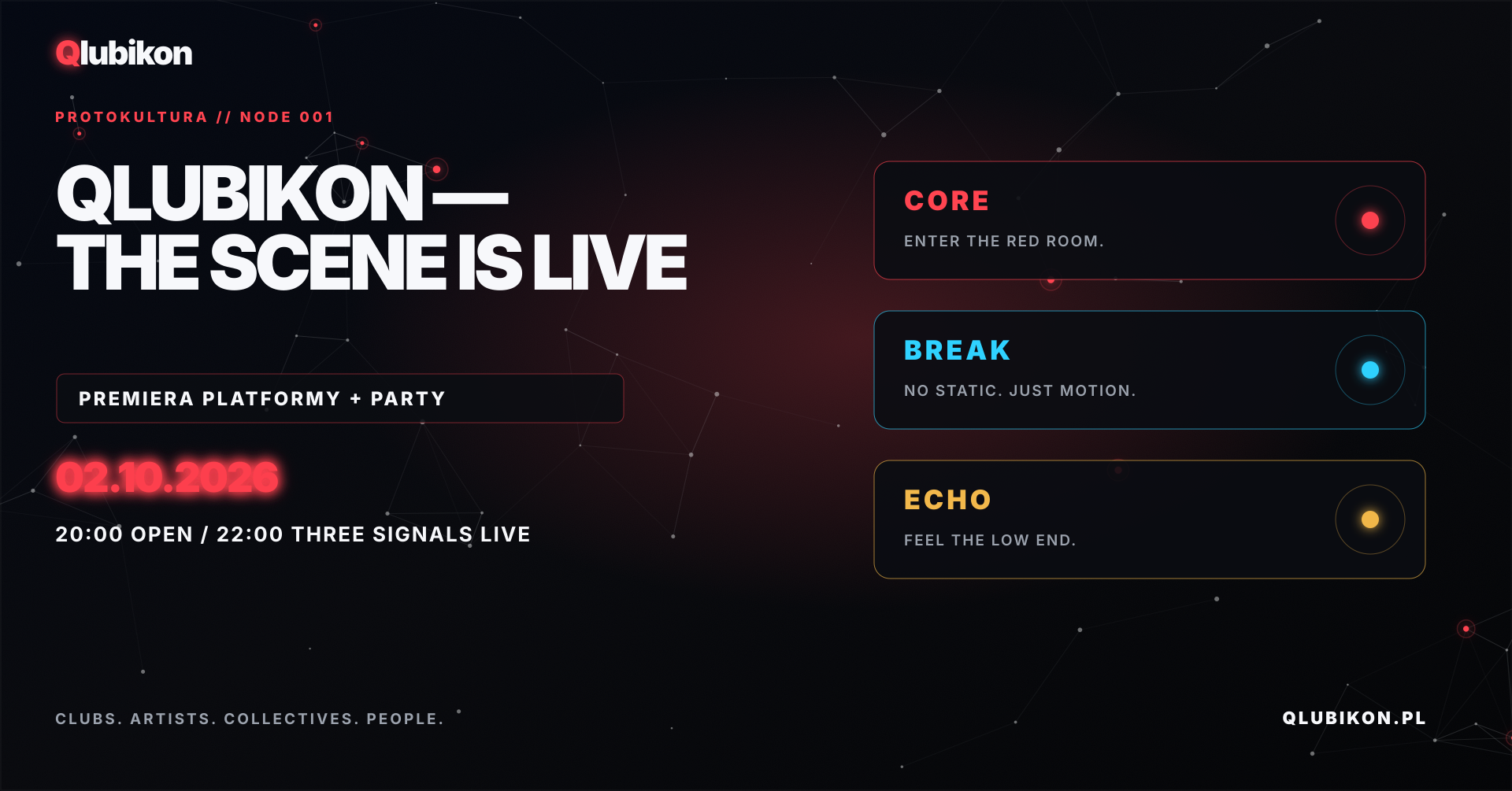 QLUBIKON — THE SCENE IS LIVE - NODE 001 Protokultu